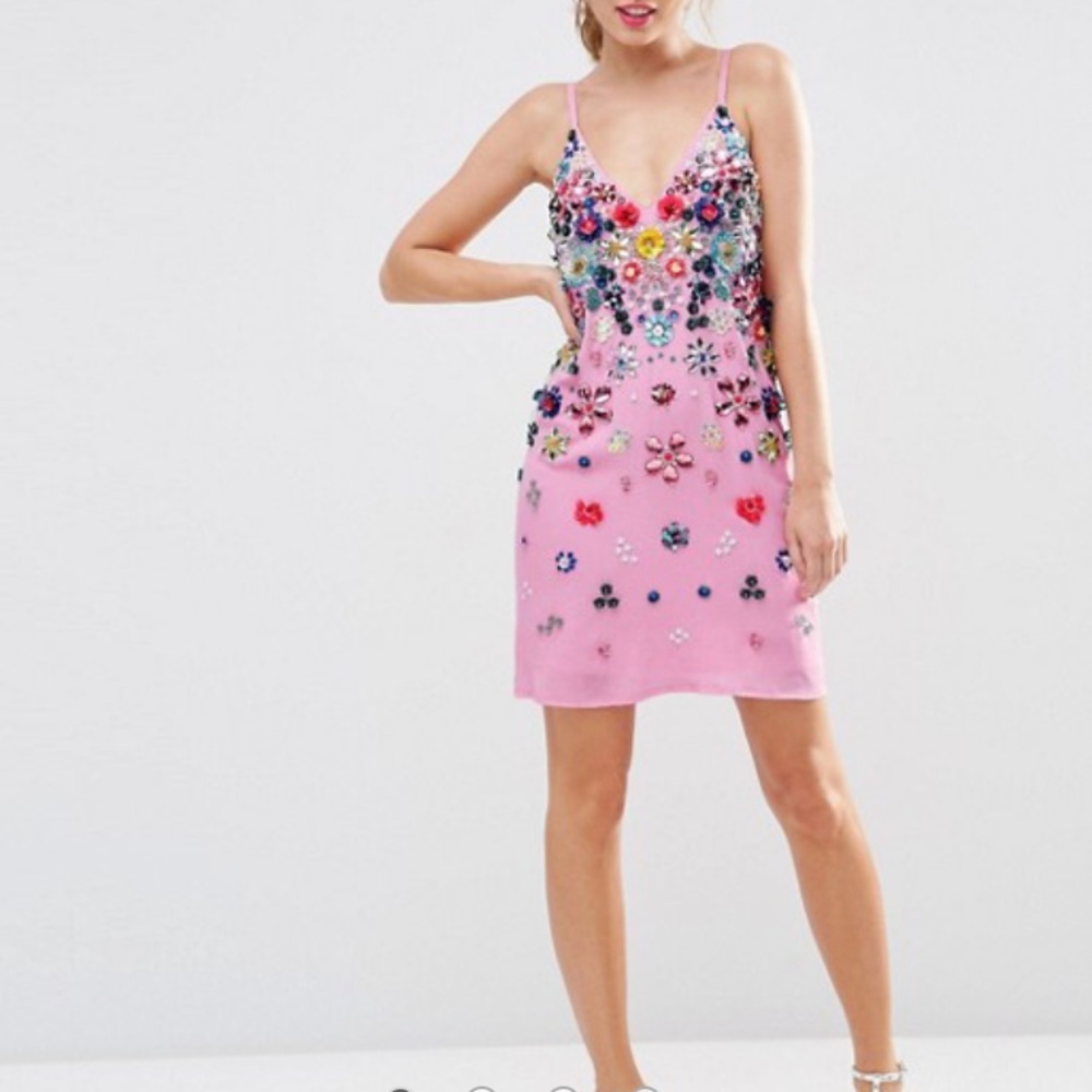 NWT Never Worn ASOS 3D Embellished Mini Dress